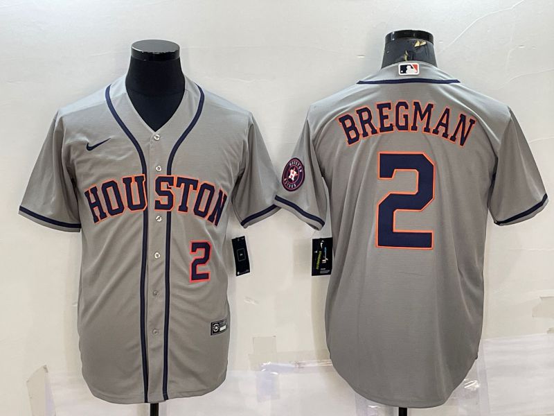 Men Houston Astros 2 Bregman Grey Game Nike 2022 MLB Jersey